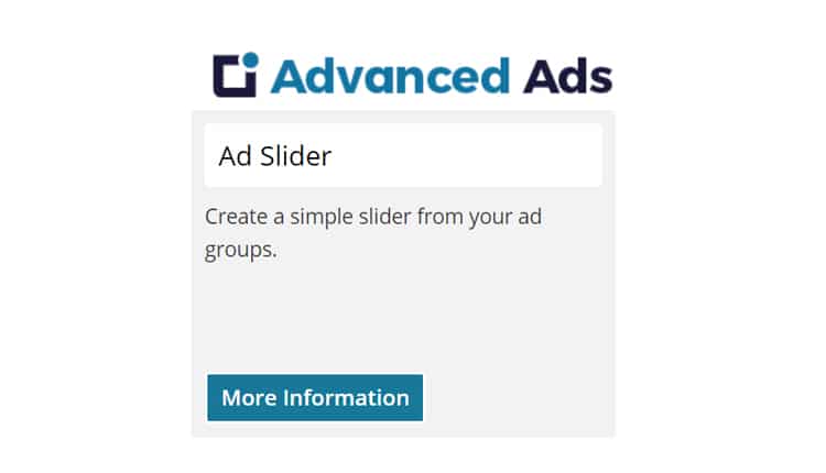 Ad slider addon for advanced ads