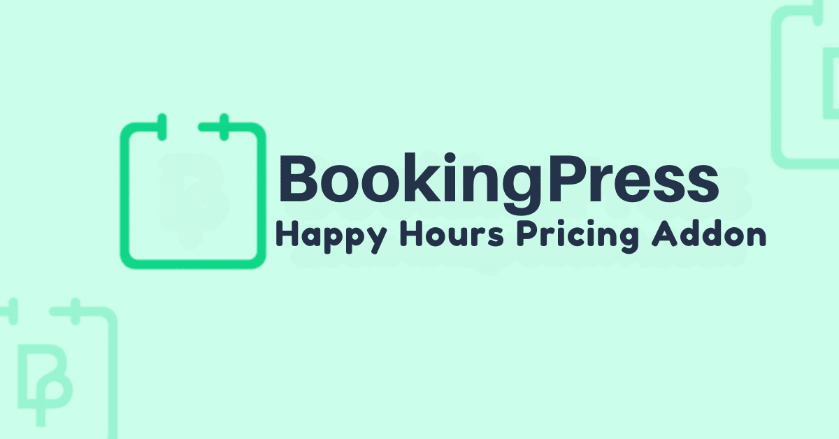 Bookingpress happy hours pricing addon