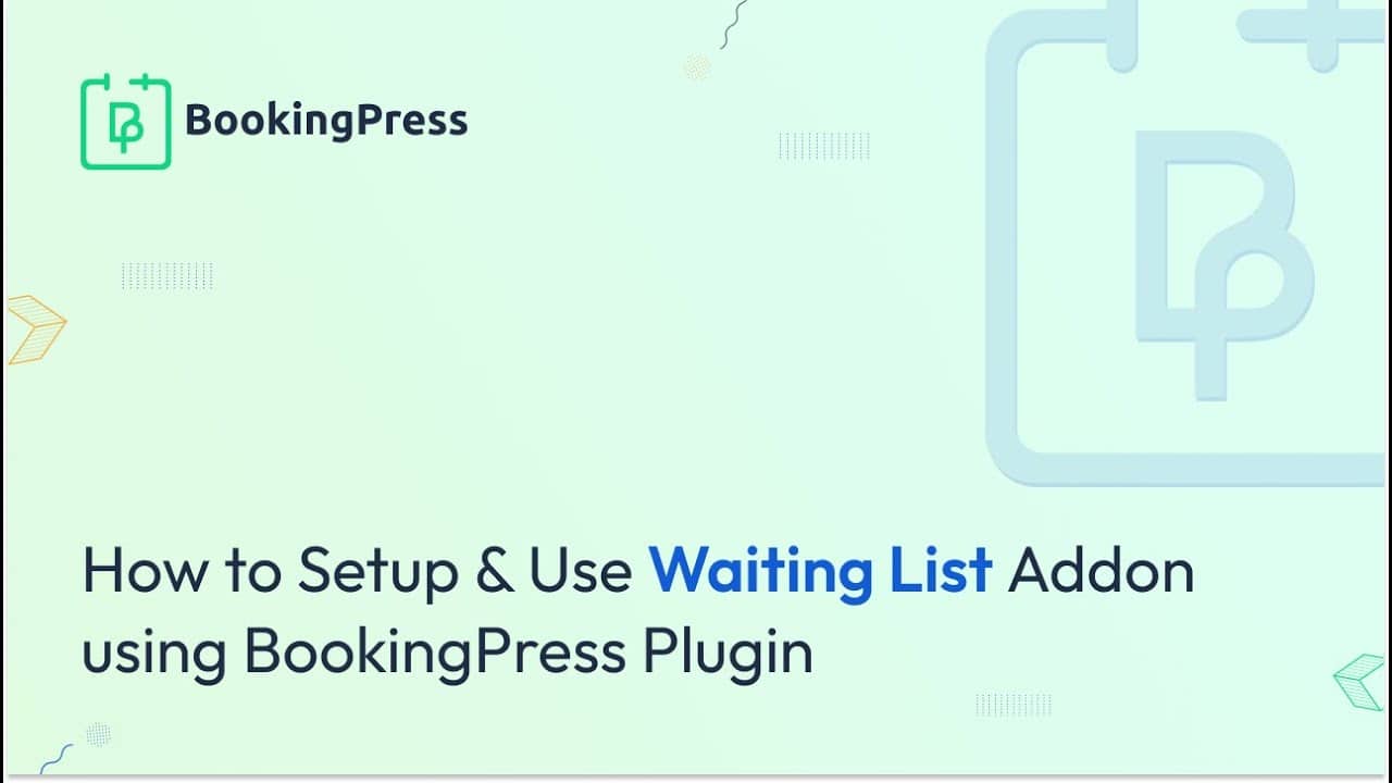 Bookingpress waiting list addon