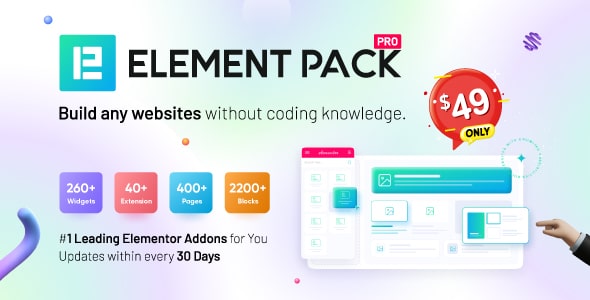Element pack – addon for elementor page builder wordpress plugin