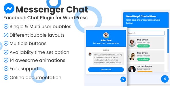 Messenger chat support wordpress plugin