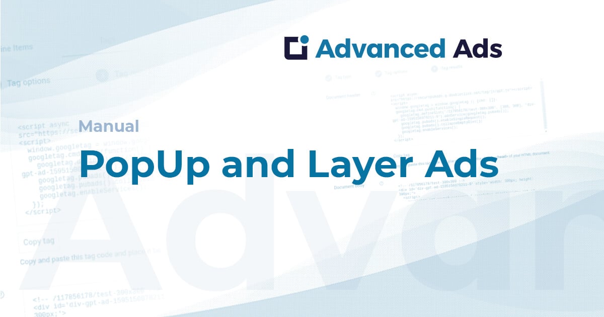 Popup and layer ads addon for advanced ads