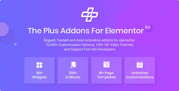 The plus addon for elementor – biggest collection of elementor widgets