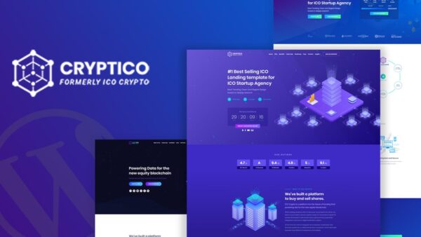 Cryptico Theme​ – ICO Crypto Landing & Cryptocurrency WordPress Theme​