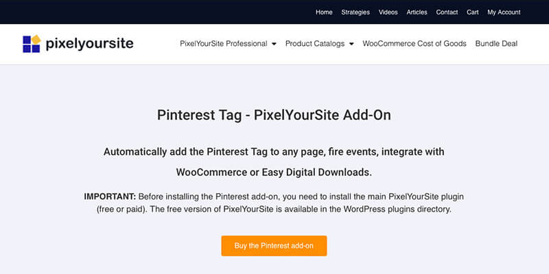 Pinterest tag